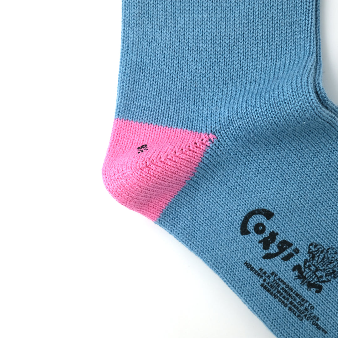 【WOMENS】SOFT COTTON HEAL&TOE SOCKS BLUE