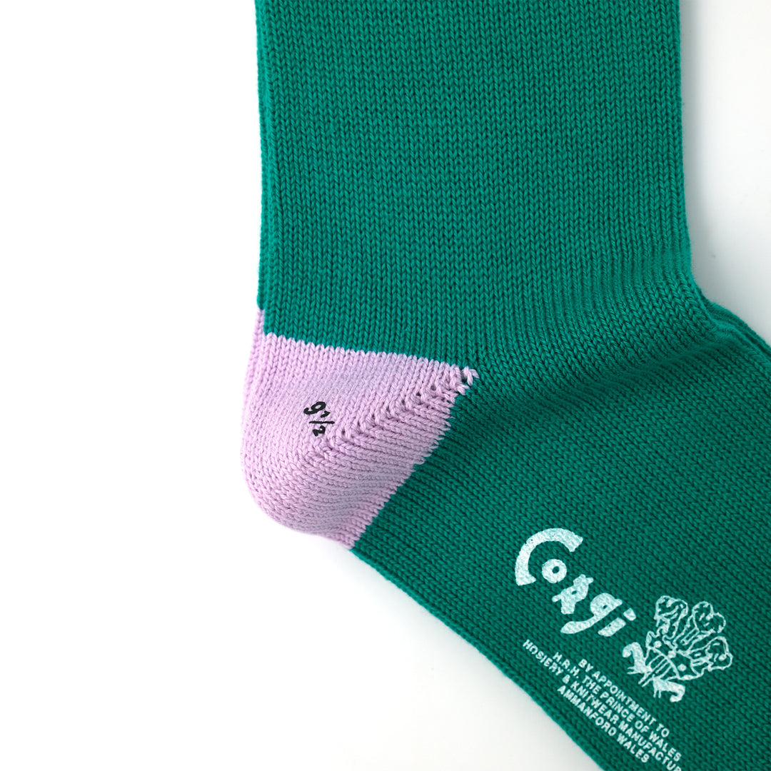 【WOMENS】SOFT COTTON HEAL&TOE SOCKS GREEN