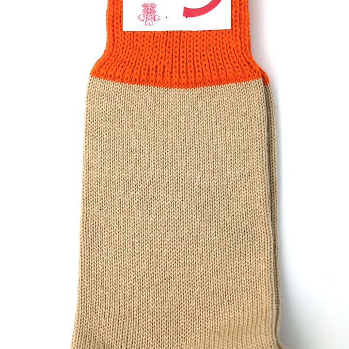 【MENS】SOFT COTTON HEEL&TOE SOCKS ORANGE TOP