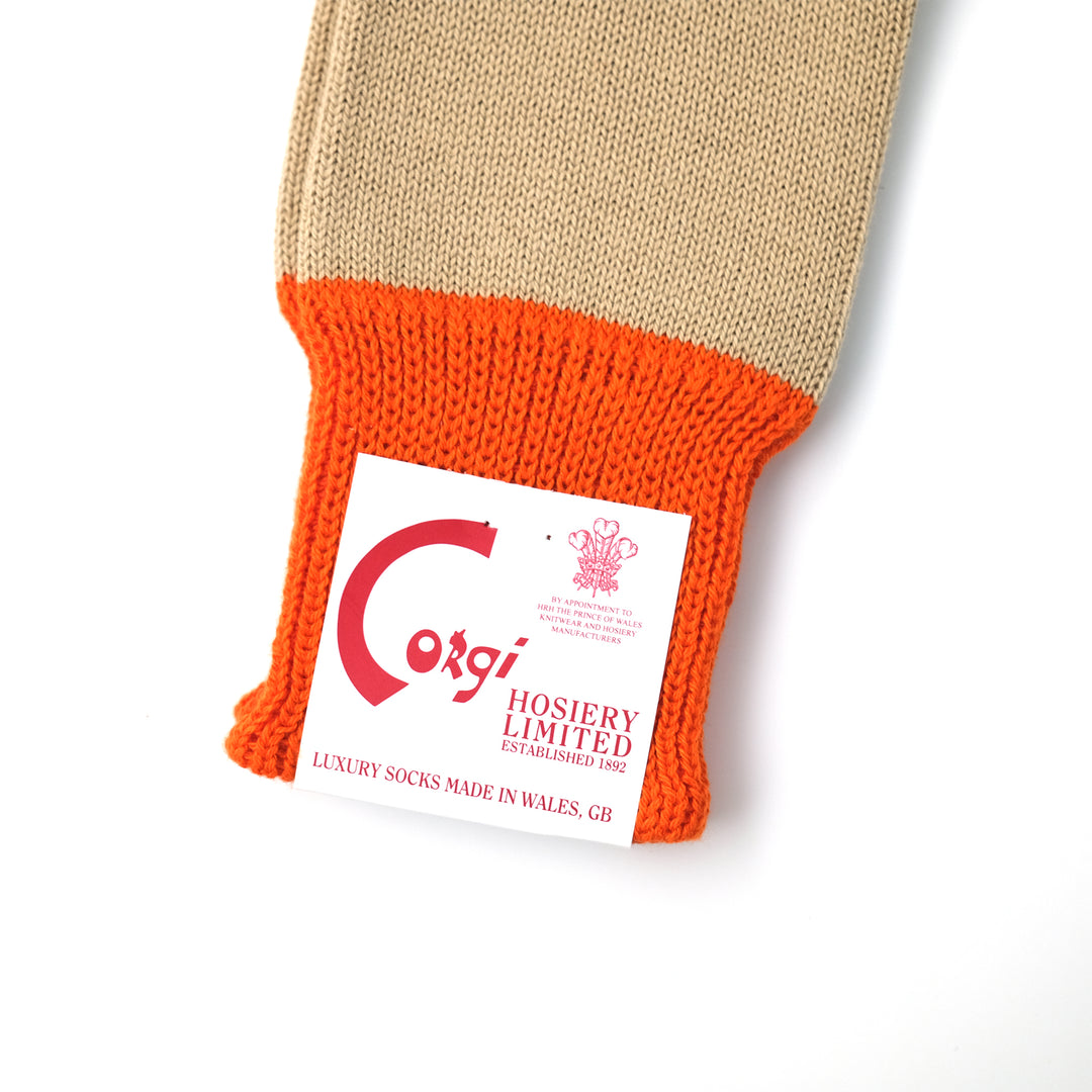 【MENS】SOFT COTTON HEEL&TOE SOCKS ORANGE TOP