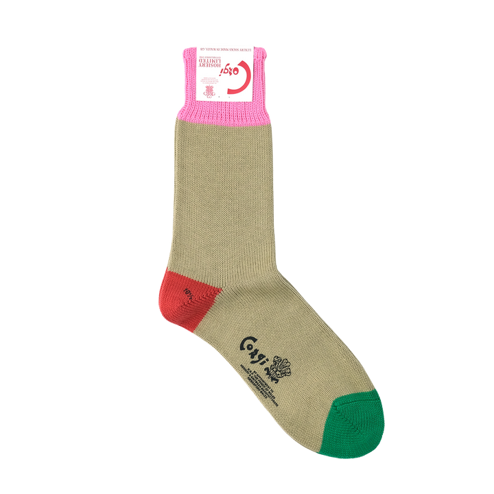 【MENS】SOFT COTTON HEEL&TOE SOCKS PINK TOP