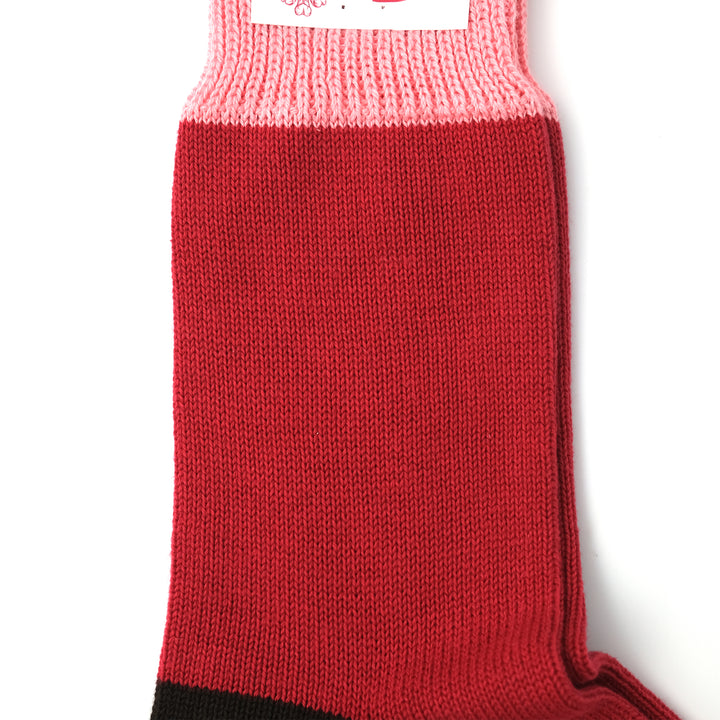 【WOMENS】SOFT COTTON HEAL&TOE SOCKS RED