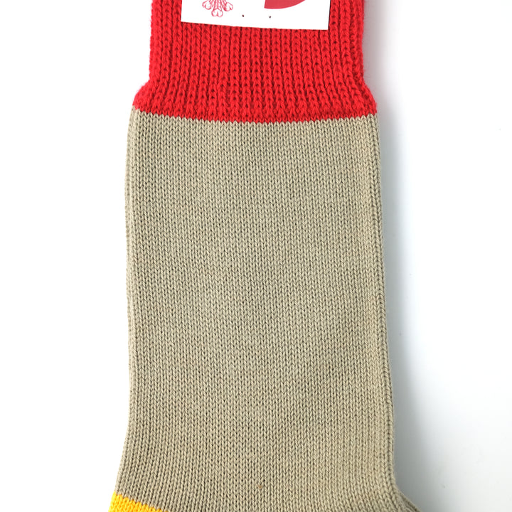 【MENS】SOFT COTTON HEEL&TOE SOCKS RED TOP