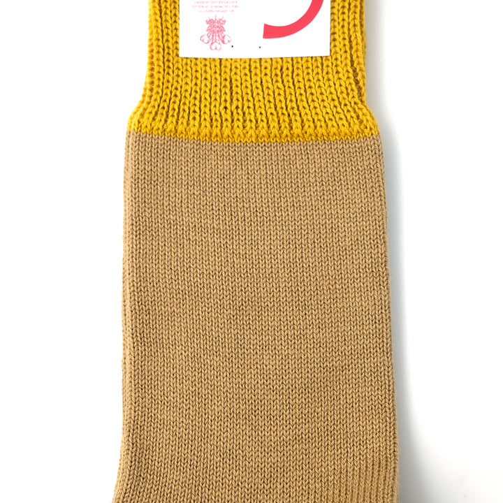 【MENS】SOFT COTTON HEEL&TOE SOCKS YELLOW TOP