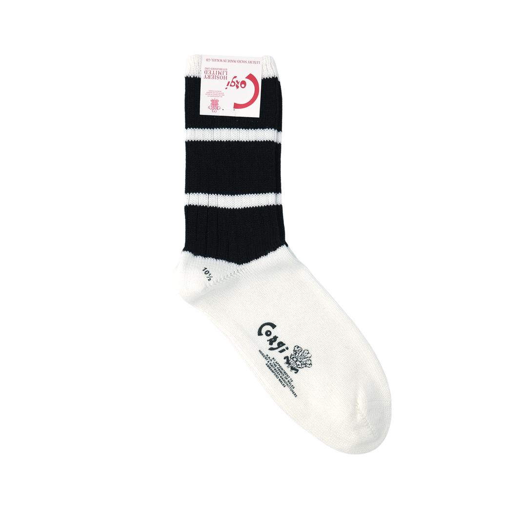 【MENS】SOFT COTTON SPORTS LINE SOCKS BLACK LINE