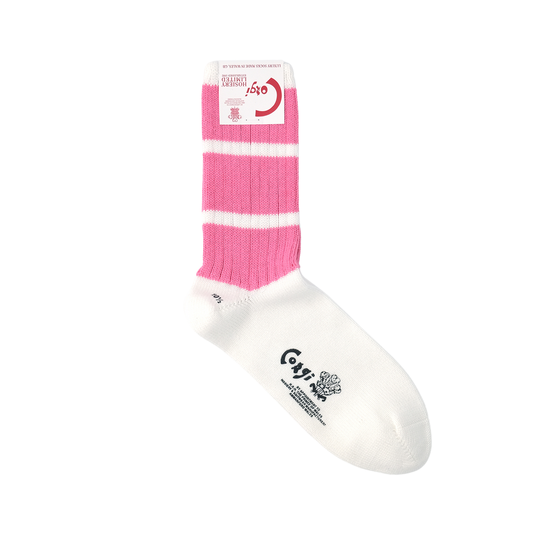 【MENS】SOFT COTTON SPORTS LINE SOCKS PINK LINE