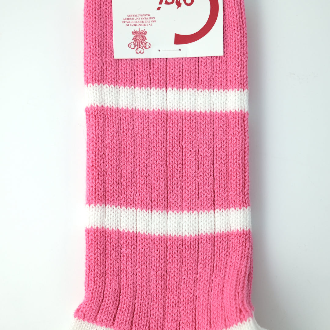 【MENS】SOFT COTTON SPORTS LINE SOCKS PINK LINE