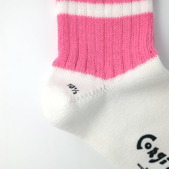 【MENS】SOFT COTTON SPORTS LINE SOCKS PINK LINE