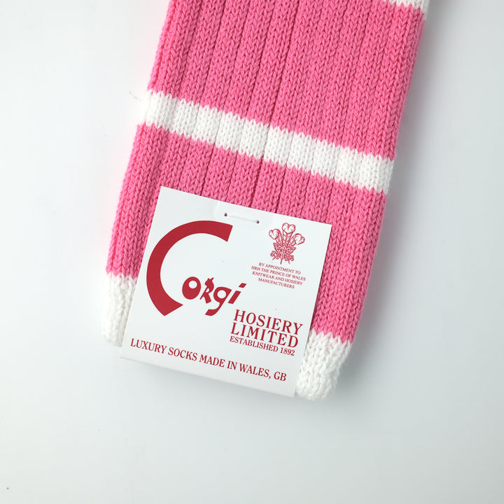 【MENS】SOFT COTTON SPORTS LINE SOCKS PINK LINE