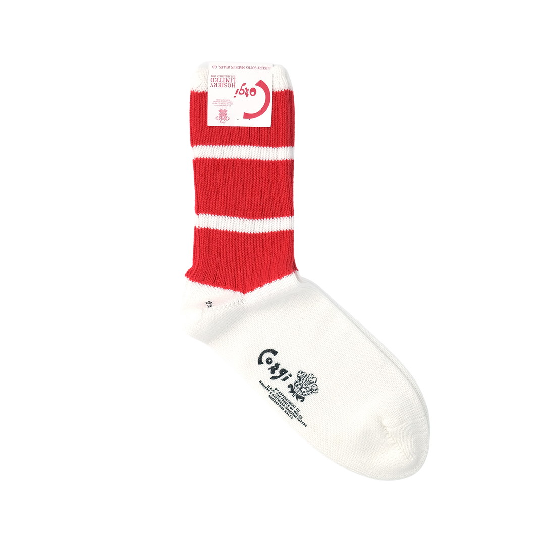 【MENS】SOFT COTTON SPORTS LINE SOCKS RED LINE