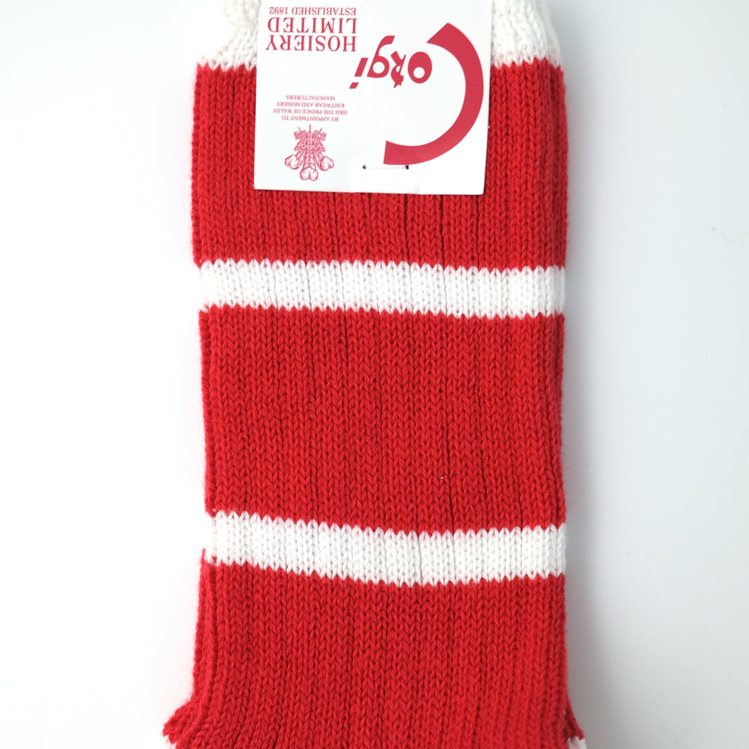 【MENS】SOFT COTTON SPORTS LINE SOCKS RED LINE