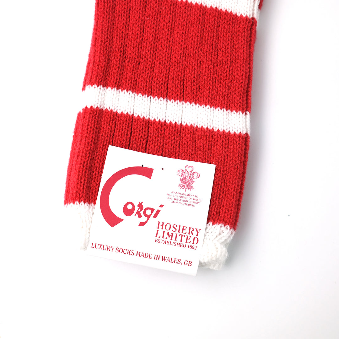 【MENS】SOFT COTTON SPORTS LINE SOCKS RED LINE