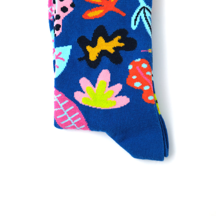 Leaves Sock BLUE