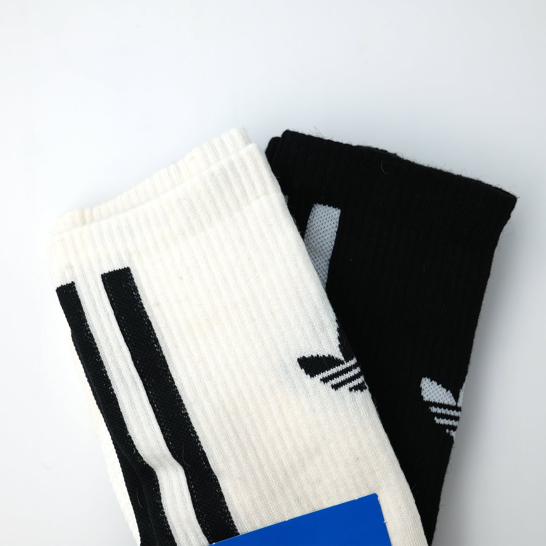 adidas Originals トレフォイル プレミアム クルーソックス 2PACK WHITE/BLACK