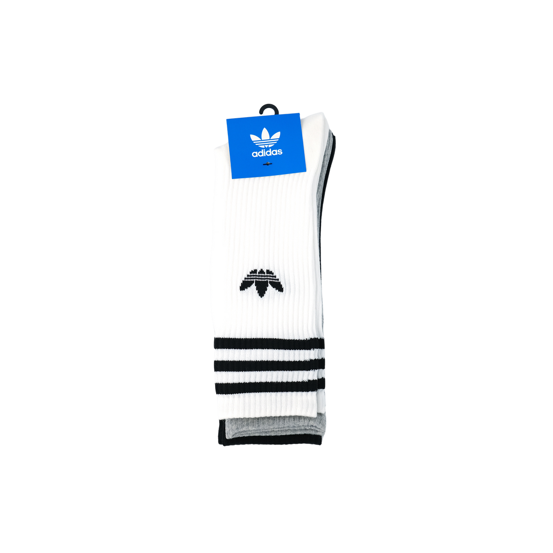 adidas Originals オリジナルス ソリッドクルーソックス 3PACK WHITE/MEDIUM GRAY HEATHER/BLACK