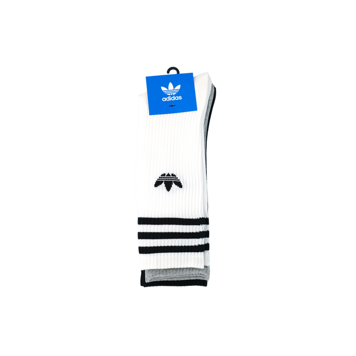 adidas Originals オリジナルス ソリッドクルーソックス 3PACK WHITE/MEDIUM GRAY HEATHER/BLACK