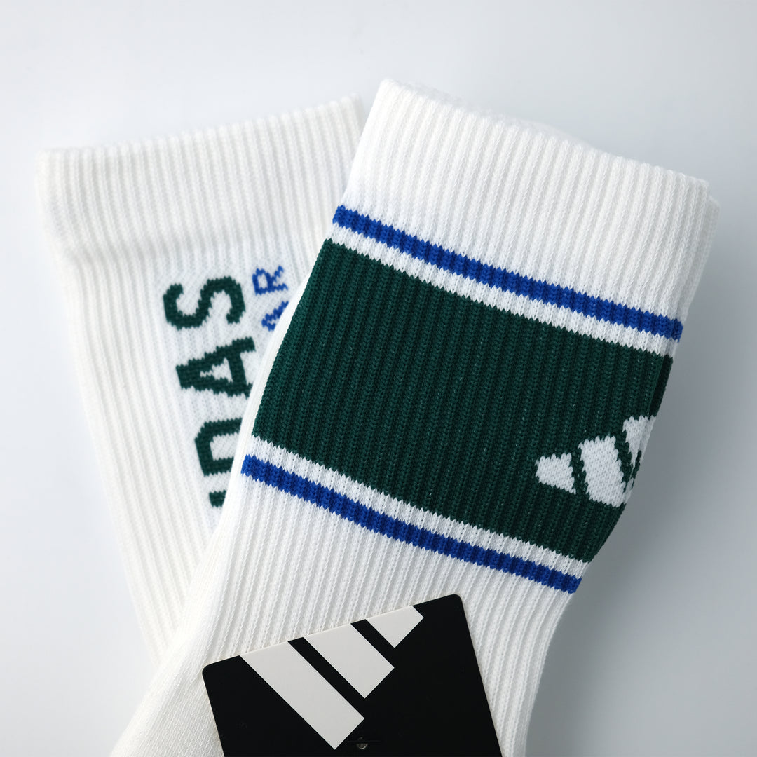 adidas SPW BLOCK クルーソックス 2PACK WHITE/COLLEGE GREEN/WHITE/TEAM ROYAL BLUE