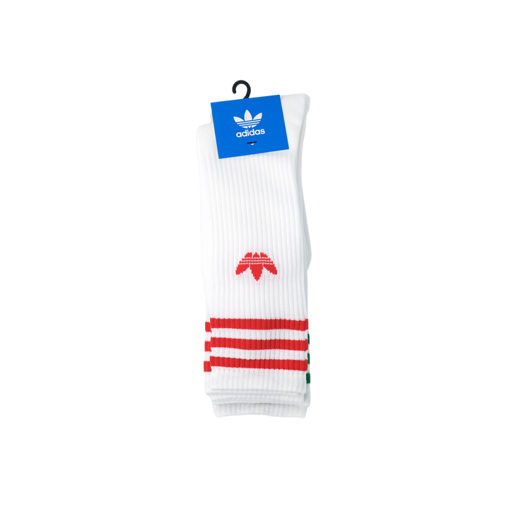 adidas Originals SOLID CREW SOCK ソリッドクルーソックス 3PACK WHITE/BETTER SCARLET/BLUE/GREEN