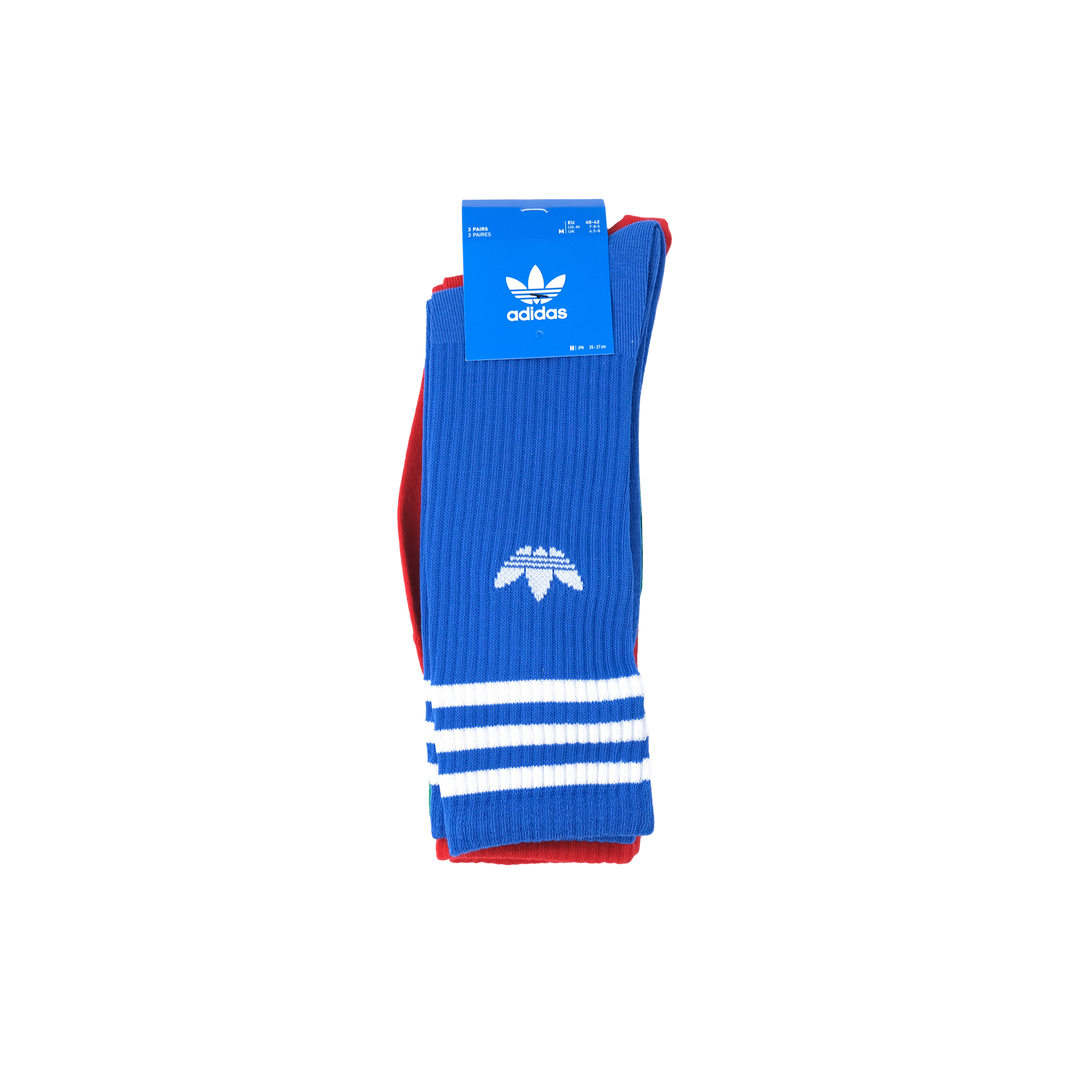 adidas Originals SOLID CREW SOCK ソリッドクルーソックス 3PACK BLUE/RED/GREEN