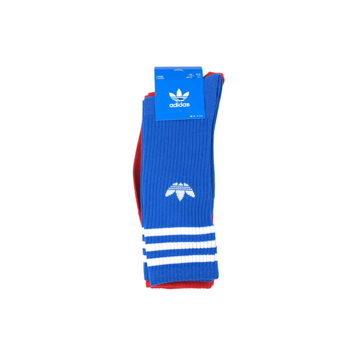 adidas Originals SOLID CREW SOCK ソリッドクルーソックス 3PACK BLUE/RED/GREEN