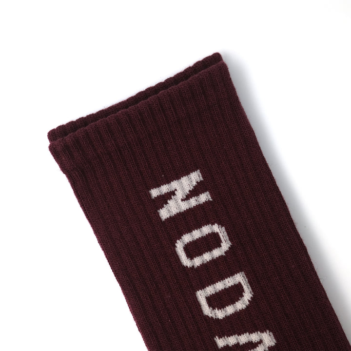 NODAL Logo Socks BURGUNDY×WHITE