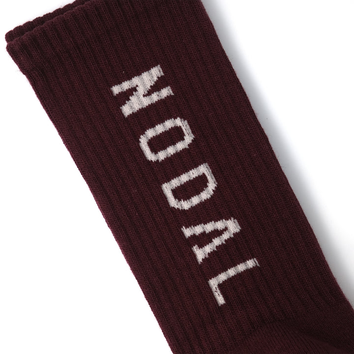 NODAL Logo Socks BURGUNDY×WHITE