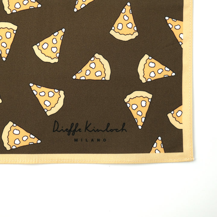 NAPOLI ”PIZZA ALL OVER2" コットン ハンカチーフ（クラシック） BROWN