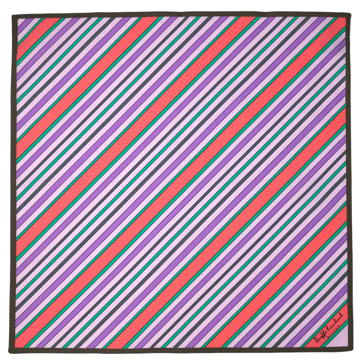 AMSTERDAM "STRIPES" コットン ハンカチーフ（クラシック） PURPLE