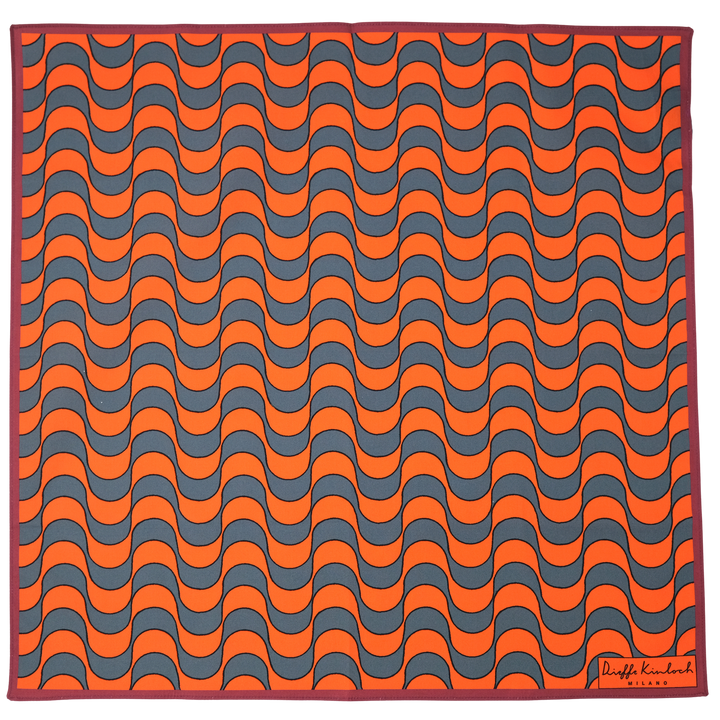 PORTUGAL "SQUARE DECOR2" コットン ハンカチーフ（クラシック） ORANGE