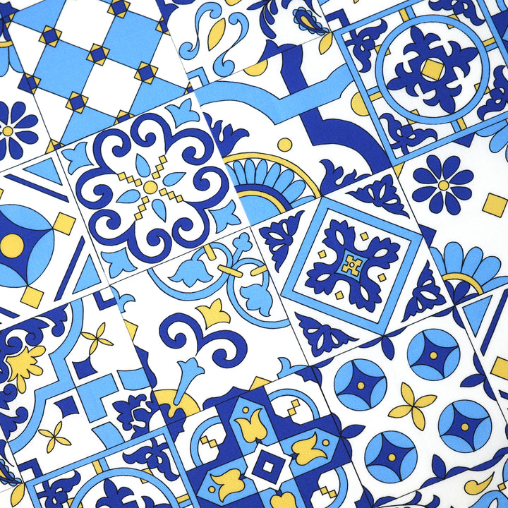 PORTUGAL "AZULEJOS" コットン ハンカチーフ（クラシック） BLUE