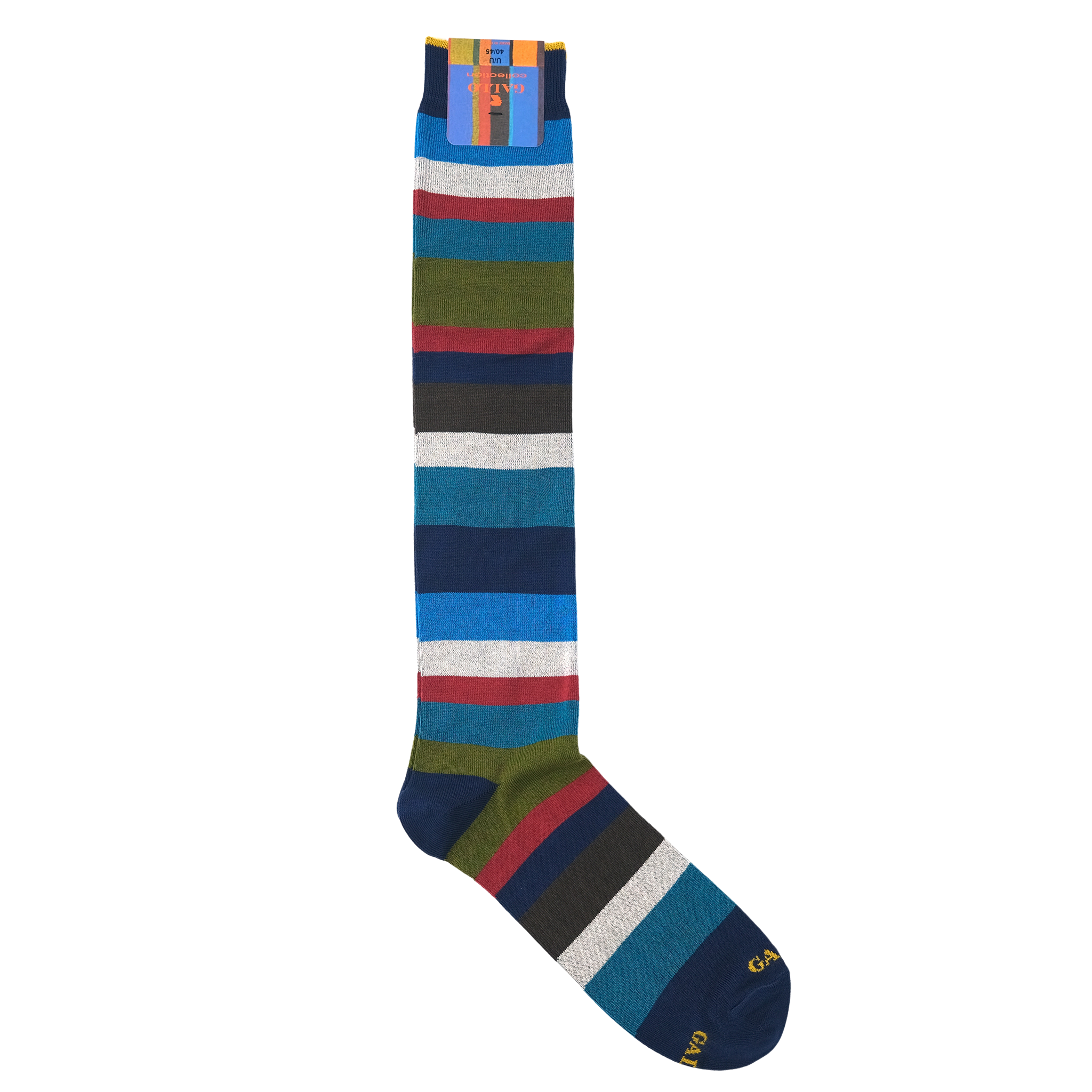 GALLOガッロ マルチストライプ ロングホーズ & カシミヤニット帽 