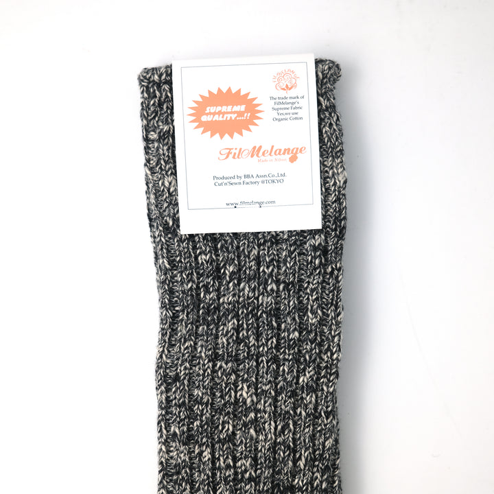 【MENS】BEAN / ビーン COTTON WOOL SLUB SOCKS DARK MELANGE