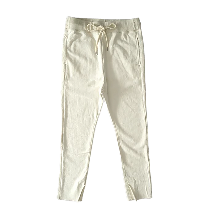 FRENCH TERRY SLIT PANTS OFF WHITE