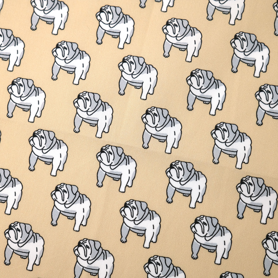 LONDON "BULLDOG ALL OVER" コットン ハンカチーフ (クラシック) BEIGE×ORANGE
