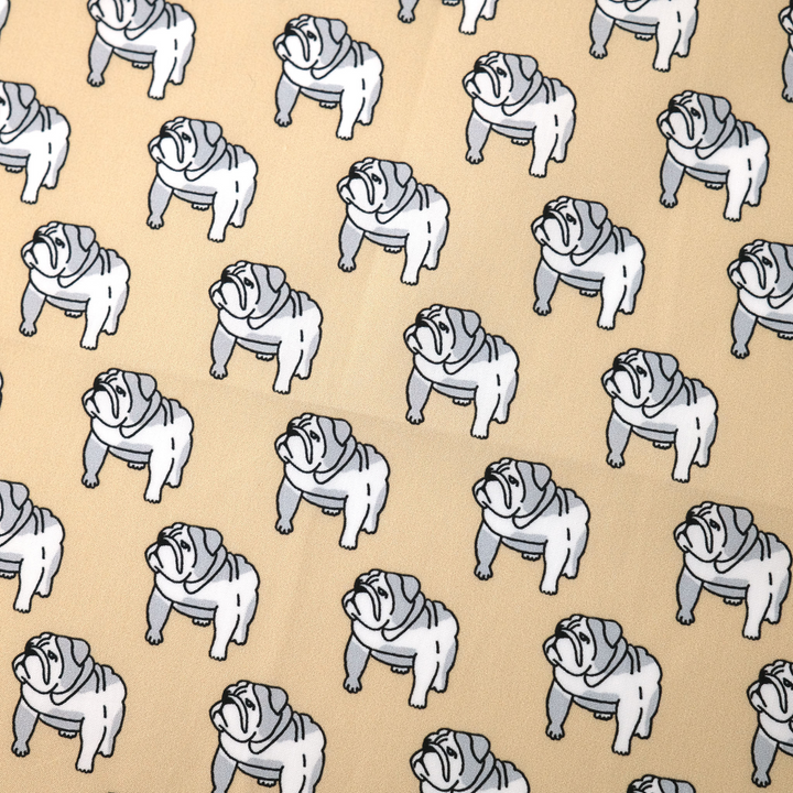 LONDON "BULLDOG ALL OVER" コットン ハンカチーフ (クラシック) BEIGE×ORANGE