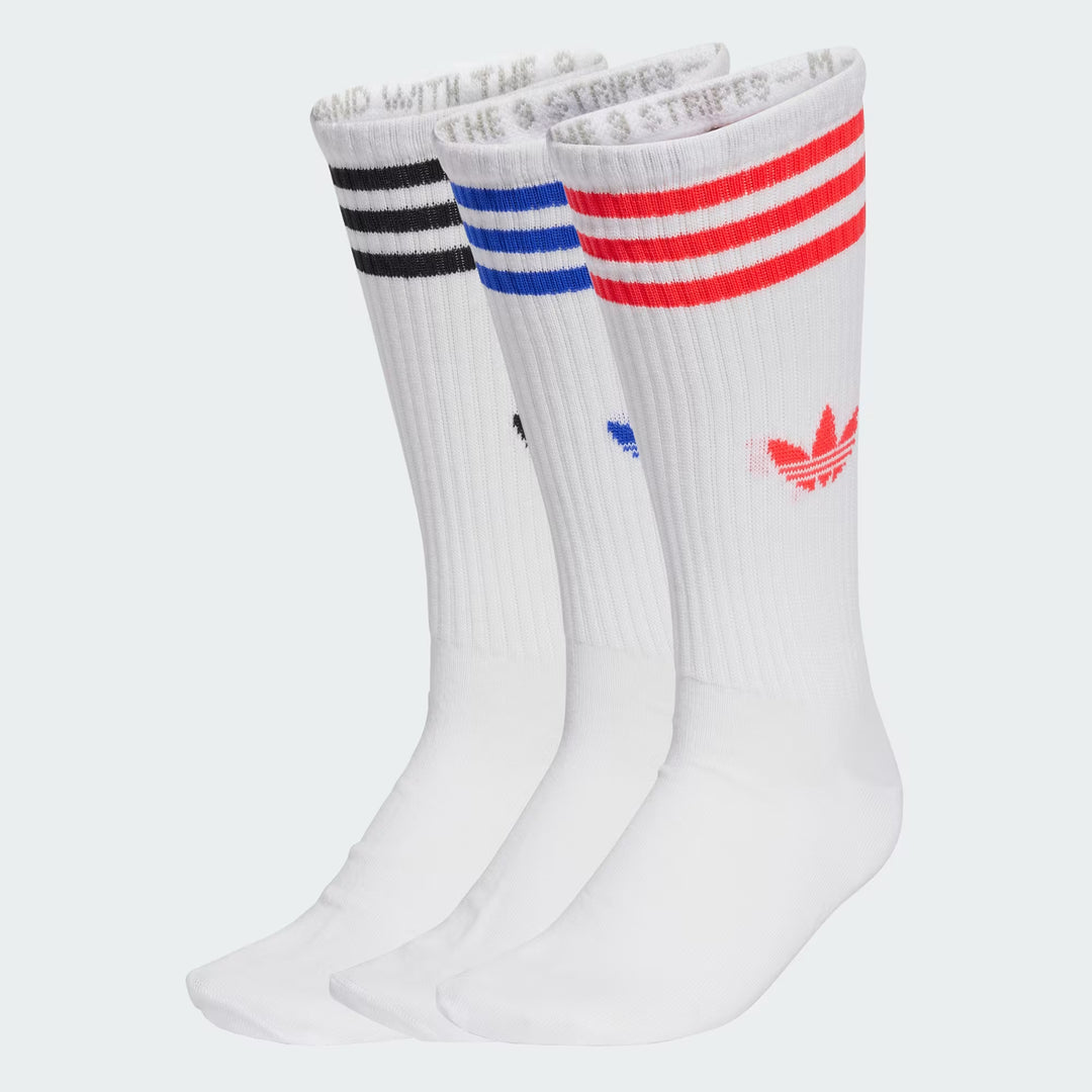 adidas Originals 3S HIGH CR SOCK スリーストライプス ハイクルーソックス 3PACK WHITE/LUCID RED/LUCID BLUE