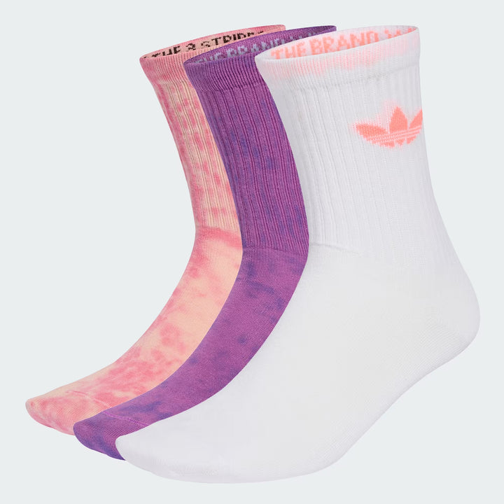 adidas Originals TIE DYE CREW SOCKS 3PACK  BLUSH PINK/PURPLE RUSH/WHITE