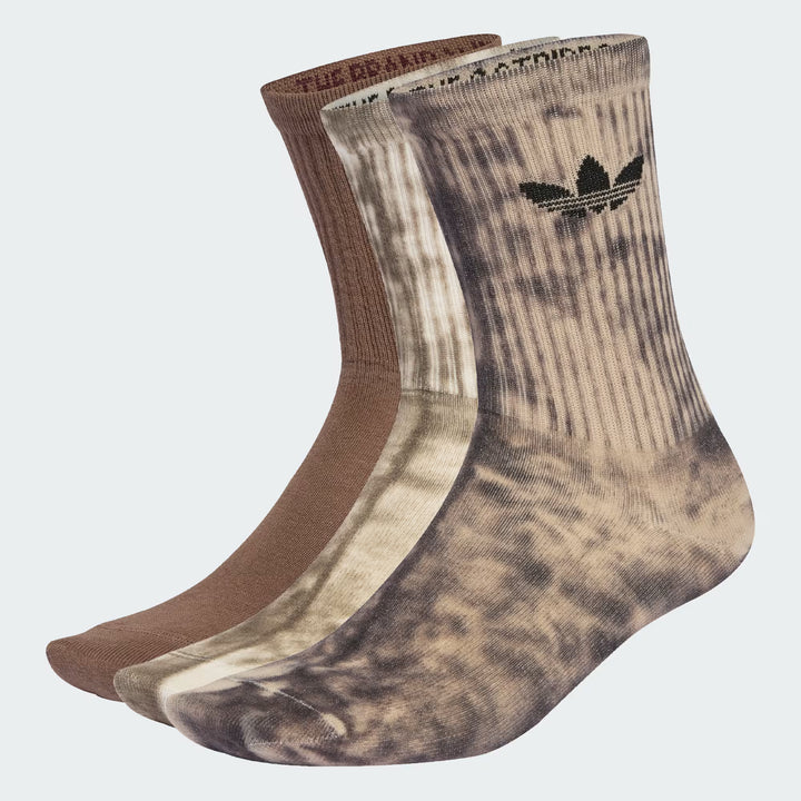 adidas Originals TIE DYE CREW SOCKS 3PACK  UTILITY BLACK/OFF WHITE/EARTH STRATA