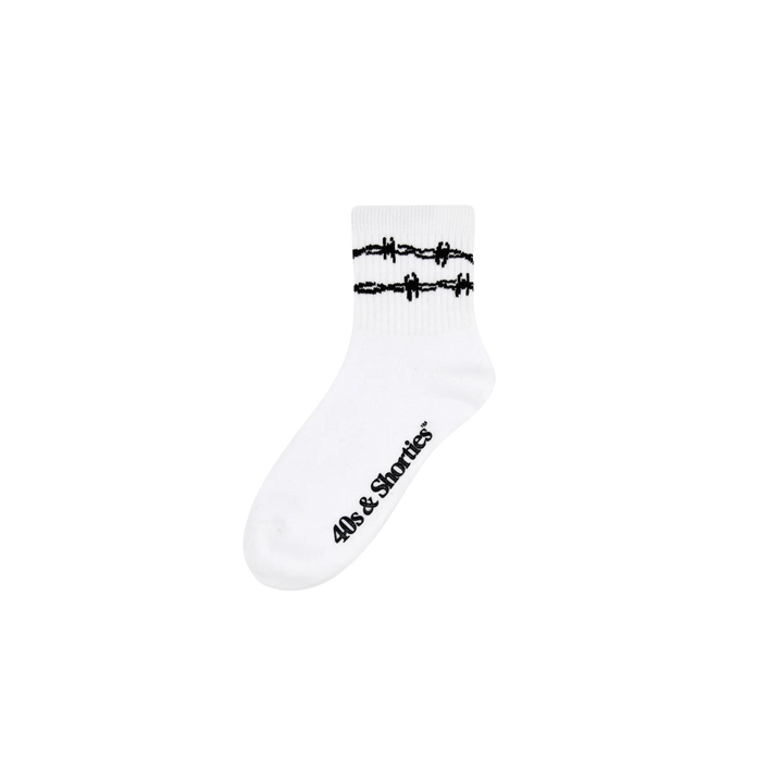 BARBWIRE HALF SOCK WHITE