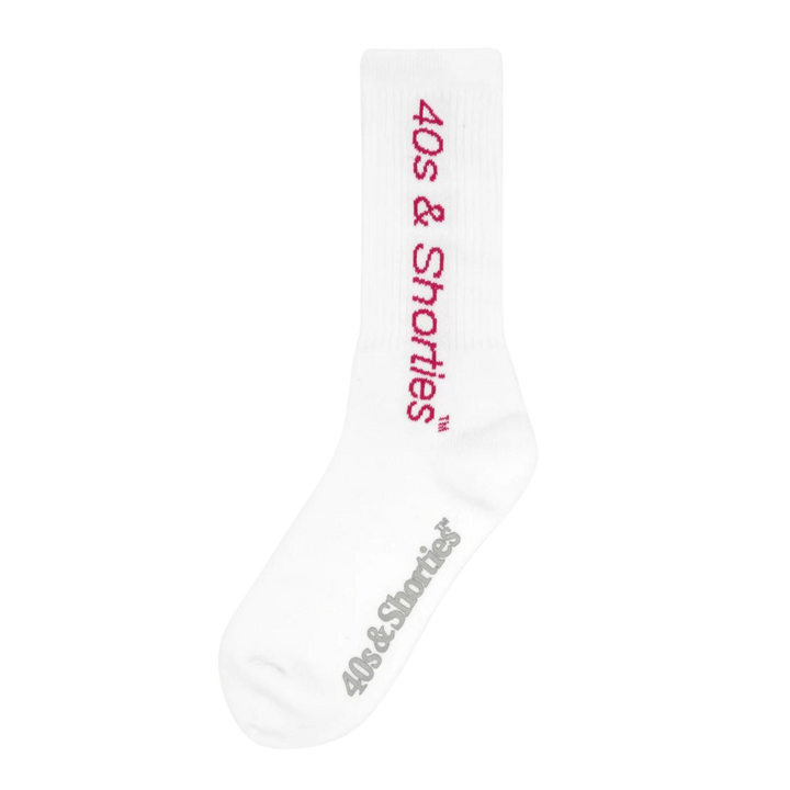 SLIM TEXT LOGO SOCKS WHITE