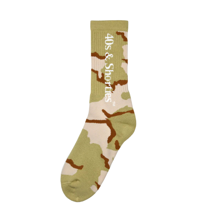 DESERT CAMO TEXT LOGO SOCKS TAN