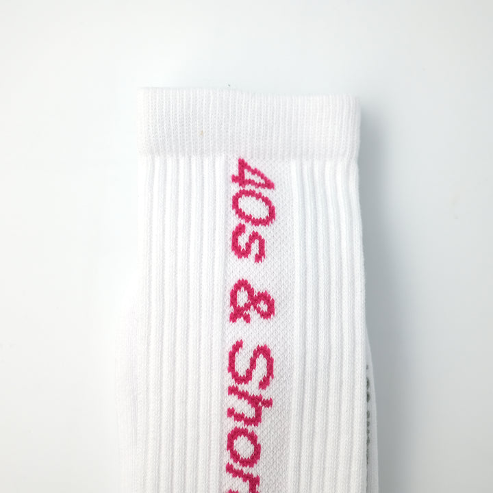 SLIM TEXT LOGO SOCKS WHITE