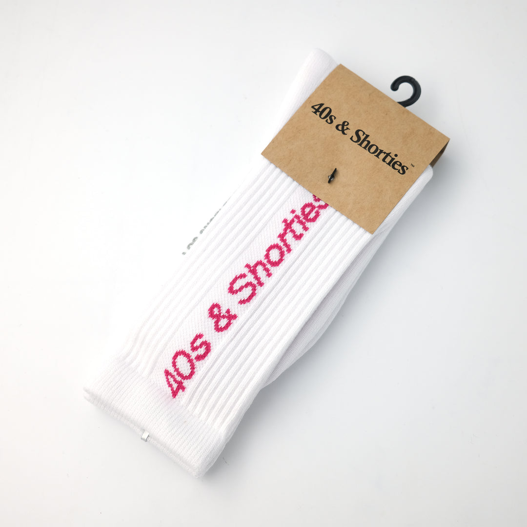 SLIM TEXT LOGO SOCKS WHITE