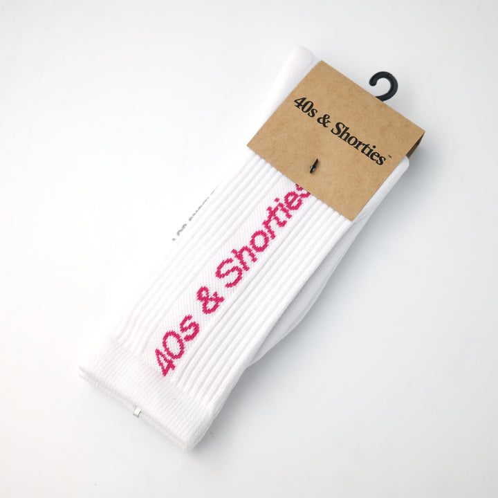 SLIM TEXT LOGO SOCKS WHITE