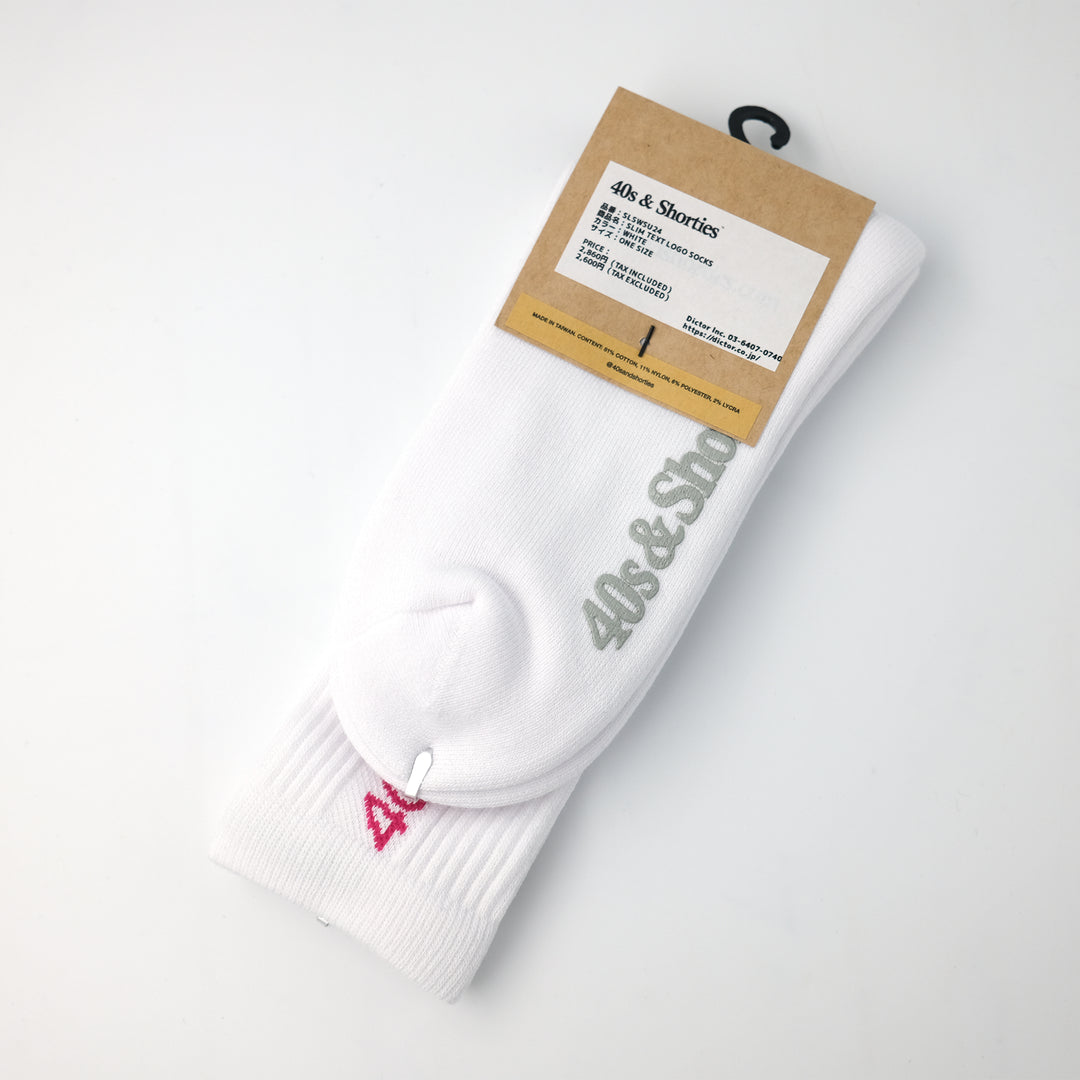 SLIM TEXT LOGO SOCKS WHITE