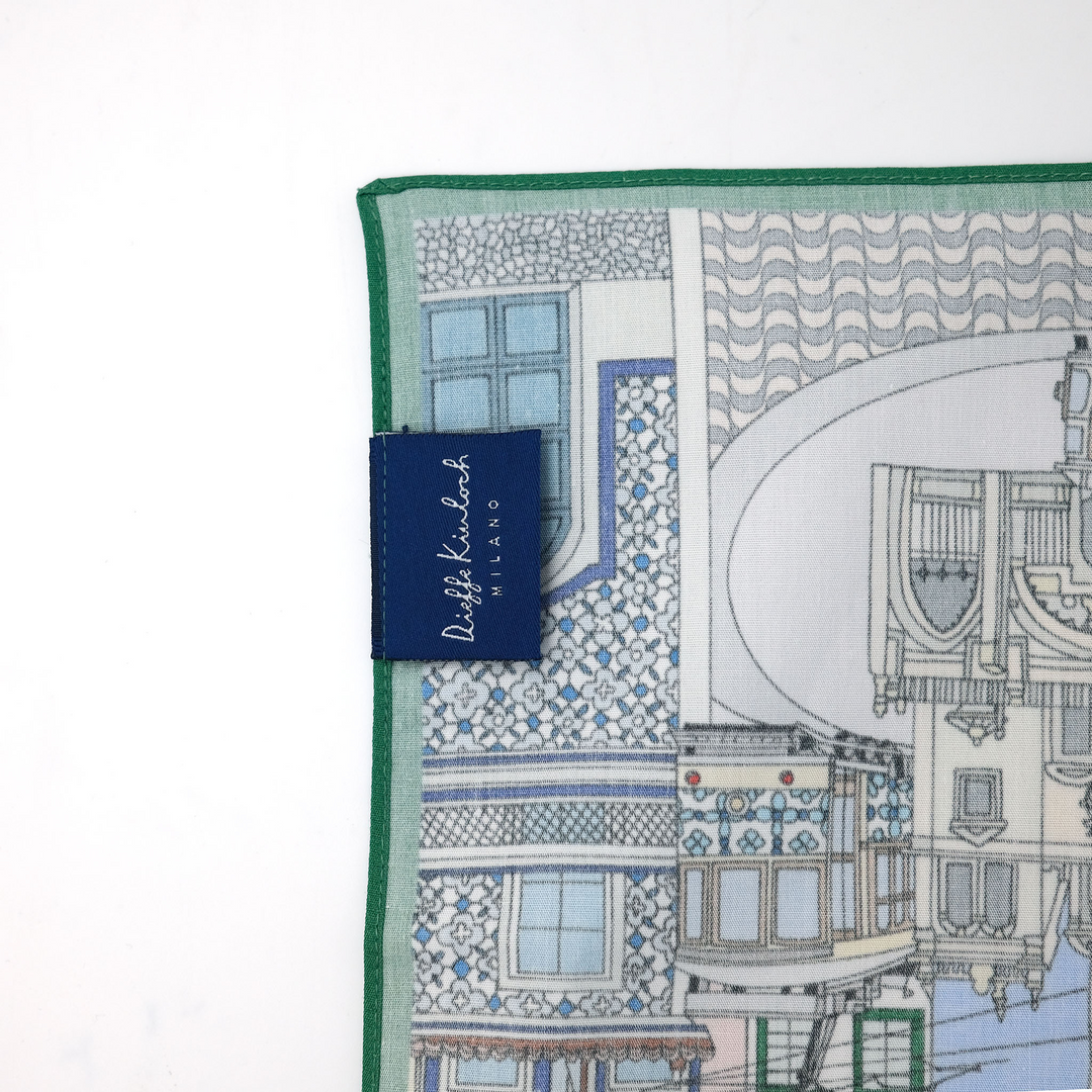 PORTUGAL "LISBONA" コットン ハンカチーフ (クラシック) BLUE