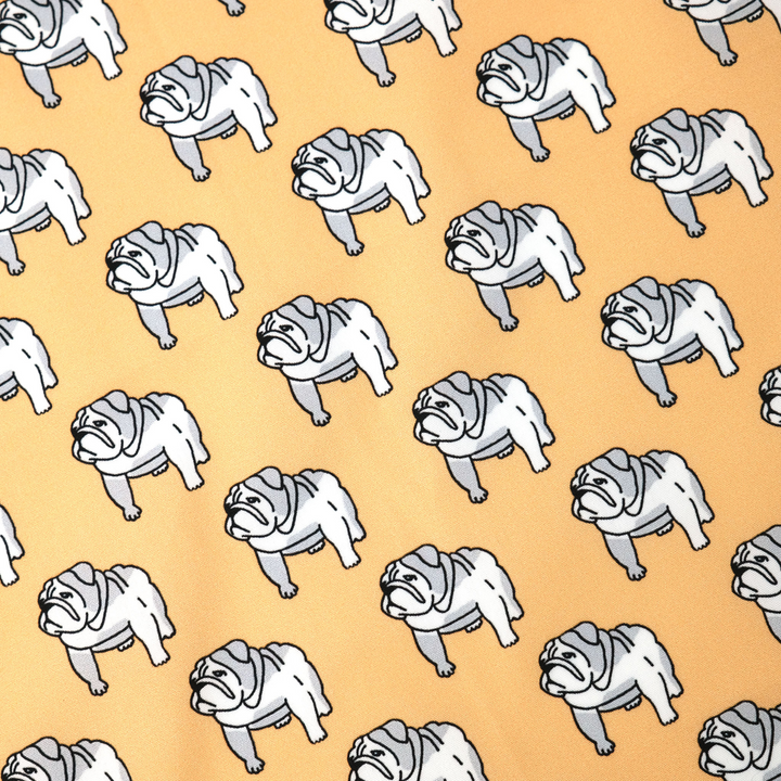 LONDON "BULLDOG ALL OVER" コットン ハンカチーフ (クラシック) BEIGE×EMERALD