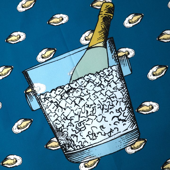PARIS "OSTRICHE E CHAMPAGNE" コットン ハンカチーフ（クラシック） DARK BLUE
