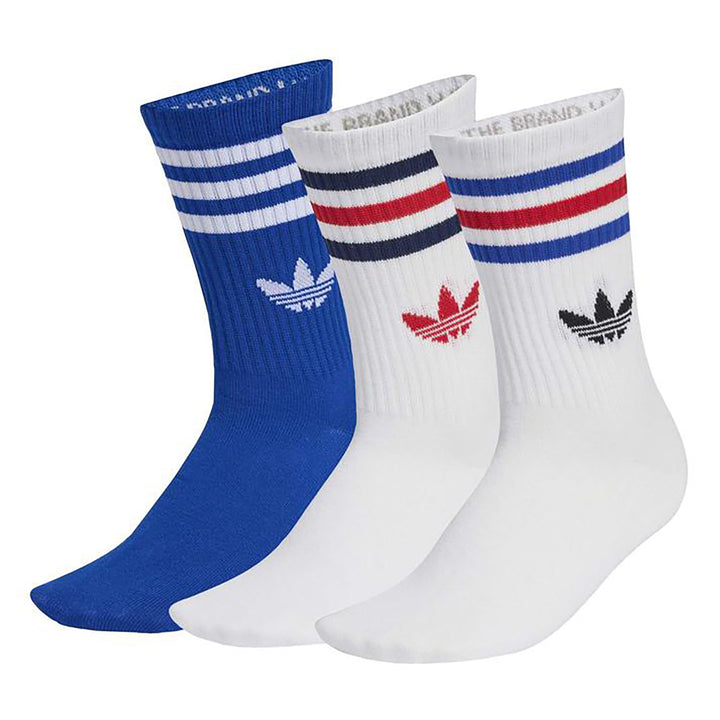 adidas Originals 3 STRIPES CREW SOCKS 3 PAIRS WHITE/WHITE/COLLEGE ROYAL