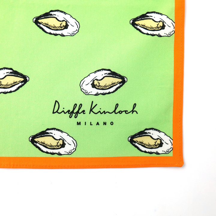 PARIS "OSTRICHE E CHAMPAGNE" コットン ハンカチーフ（クラシック） LIGHT GREEN